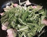 水菜とベーコンの和風うどん作り方4写真