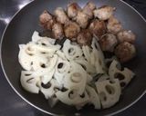 豚こま団子とレンコンのぴり辛炒め♪作り方8写真