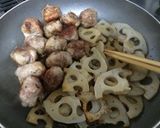 豚こま団子とレンコンのぴり辛炒め♪作り方9写真