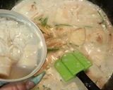 かぶとほうれん草と貝柱のクリームパスタ作り方5写真