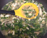 冷え性予防！ネギとまいたけと豆腐のスープ作り方4写真