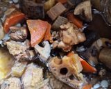 圧力鍋でヘルシー鶏肉と根菜のほっこり煮物作り方8写真