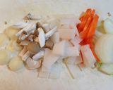 残り野菜でほっこりミルク味噌汁作り方1写真