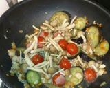 鶏ひき肉となすのミートソーススパゲティ作り方7写真