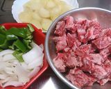 牛肉とじゃがいものカレー炒め作り方1写真