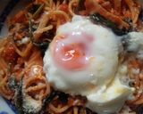 半熟卵♡ほうれん草のトマトクリームパスタ作り方7写真