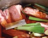 圧力鍋で柔らか豚バラ肉の角煮作り方2写真