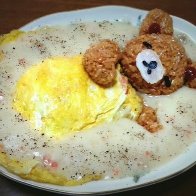 ☆熟睡くまさん☆オムライスランチプレート by シャア専用料理長