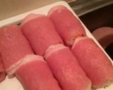 *豚ロースでロールごはんレタス*作り方5写真