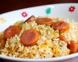 時短簡単ランチ☆卵とウインナーの炒めご飯作り方7写真