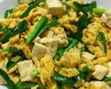 簡単5分で☆ニラ玉豆腐のオイスターソース作り方9写真