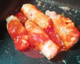 簡単お弁当☆豚巻きチーズのトマトソース作り方3写真
