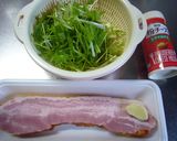 水菜とベーコンのシャキっとサラダ作り方1写真