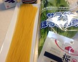 サラダほうれん草と桜えびの和風春パスタ作り方1写真