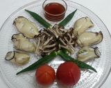 簡単おつまみ～蒸し牡蠣&温野菜～作り方6写真