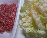 春キャベツとひき肉バター醤油～作り方1写真