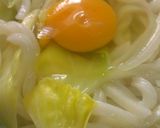春キャベツと新玉葱牛すき釜玉うどん作り方4写真