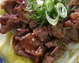 春キャベツと新玉葱牛すき釜玉うどん作り方9写真