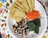 ヨモギ餅入り巾着煮作り方1写真