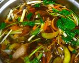 生姜が決め手！野菜たっぷり豚つけ汁うどん作り方5写真
