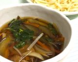 生姜が決め手！野菜たっぷり豚つけ汁うどん作り方7写真