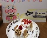 2歳誕生日♡アンパンマン機関車ケーキ作り方32写真