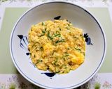 簡単ランチ！鶏ひき肉と卵の餡掛け親子丼作り方5写真
