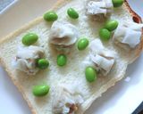 タバスコ＆胡麻で　焼売×枝豆のトースト作り方3写真