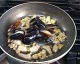 春キャベツと魚介類のリゾット作り方4写真