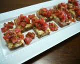 ベーコンのチーズ焼き♪バジルトマトがけ♪作り方3写真