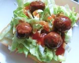 シャキ²レタスとミートボールのトースト作り方3写真
