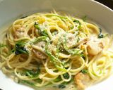 ホタテとホウレン草の濃厚クリチーパスタ♪作り方8写真