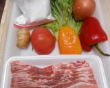 豚ばら肉薄切りの生姜焼き・パプリカ添え作り方1写真