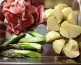 簡単❗️豚じゃが アスパラの甘辛炒め作り方1写真