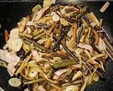 山菜とベーコンの和風スパゲッティ作り方5写真