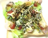 魚ニソ×ブロ茎の塩昆布マヨケチャトースト作り方6写真