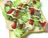 魚ニソ×ブロ茎の塩昆布マヨケチャトースト作り方5写真