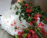 ☆菜の花とカリカリ梅の混ぜご飯おにぎり☆作り方4写真