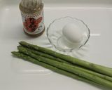 アスパラと温泉卵のサラダ作り方1写真
