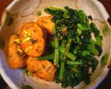 簡単、5分でできる、かき菜のおひたし作り方4写真