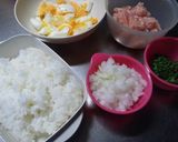 鶏ひき肉とゆで卵のトマトごはん♬作り方1写真