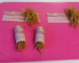 キャラ弁♥金平海苔ベーコンくるくる巻き♡作り方1写真