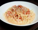 レンジで簡単♪トマトクリームスープパスタ作り方4写真