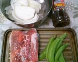 新玉ねぎと豚薄切り肉のドレッシング炒め作り方1写真