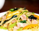 簡単☆ほうれん草のにんにく和風醤油パスタ作り方5写真