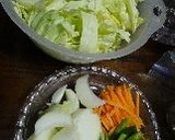 豚小間と春キャベツの♡甘味噌炒め♡作り方1写真