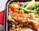 ホットプレートで！パエリア風チキンライス作り方7写真