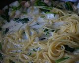 カブたっぷり!クリーミーフライパンパスタ作り方5写真