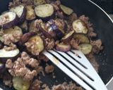茄子のひき肉味噌丼作り方3写真