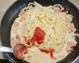 簡単ランチ☺トマトクリームうどん作り方4写真